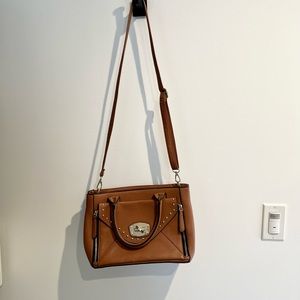 Carmel Brown purse with gold hardware